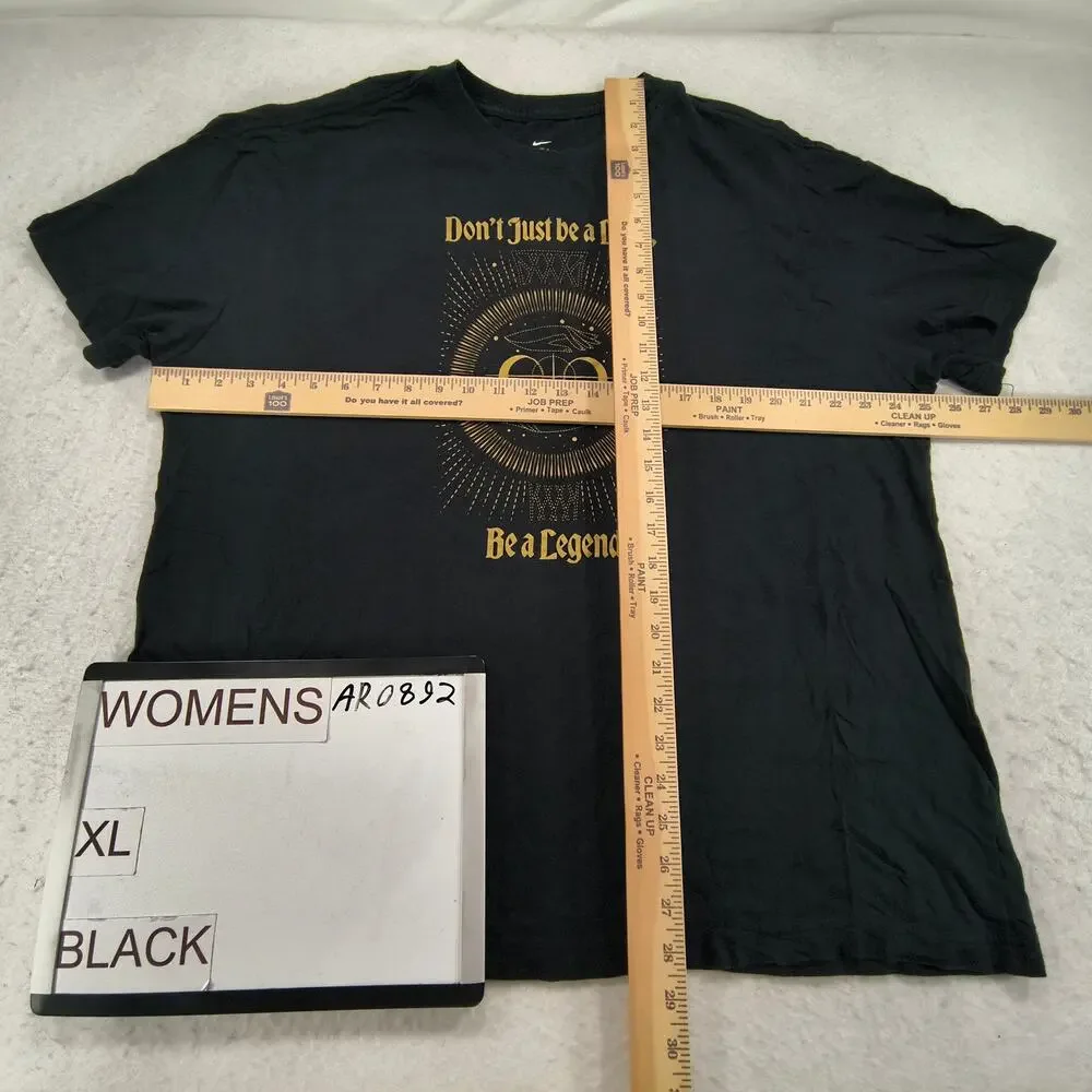 Nike Tee Short Sleeve Crew Neck Graphic T Shirt Womens Size Extra Large XL Black